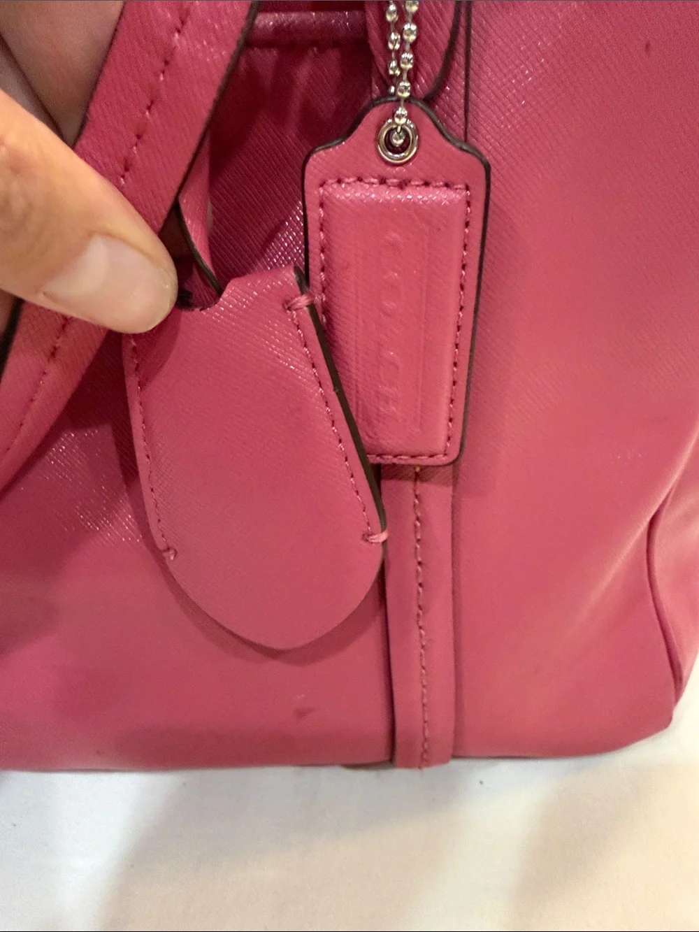 Coach Hot Pink Shoulder Bag with Floral Charm